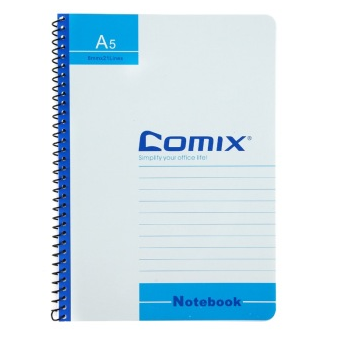 齐心（COMIX）C4515 螺旋圈装订本 A5 80页 6本装 配色