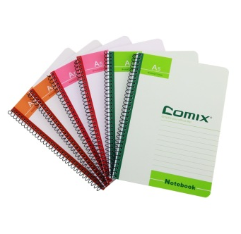 齐心（COMIX）C4515 螺旋圈装订本 A5 80页 6本装 配色