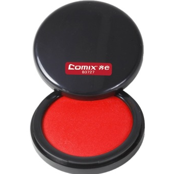 齐心（COMIX）B3727 圆形高级超清印台(Ф80mm)红色
