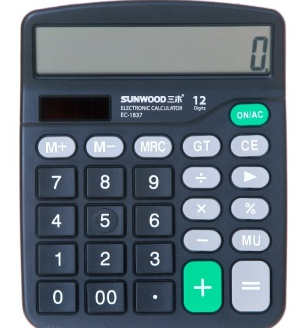 三木（SUNWOOD）EC-1837轻便经济款桌面型计算器(双电源)