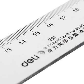 得力(Deli)6230-30cm透明有机塑料直尺