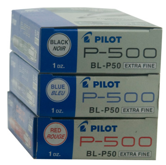 百乐（Pilot）财务用笔BL-P50顺滑针嘴水笔0.5mm中性笔（12支装） 黑色