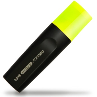 得力（deli） 33208 标记醒目荧光笔 3支/卡 橙绿黄三色