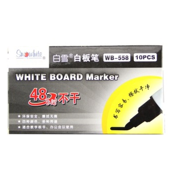 白雪（snowhite） WB-558 特制油墨圆头白板笔 黑色10支装