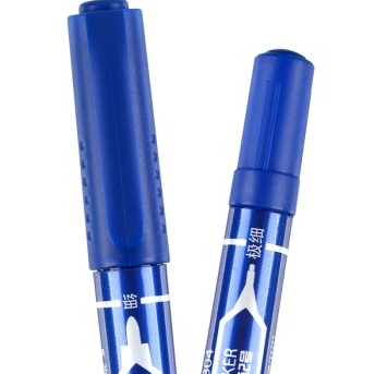 齐心（COMIX）MK804 小双头油性记号笔 12支装 蓝色