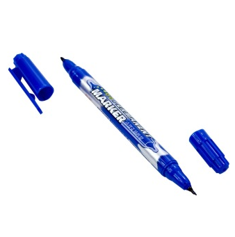 真彩（TrueColor） 0615B 记号笔小双头 蓝色 12支装