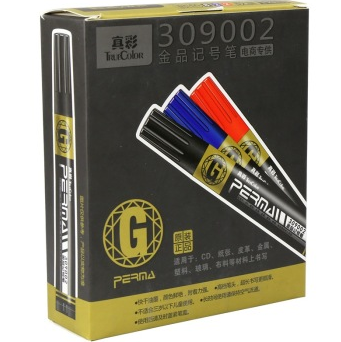 真彩（TrueColor）309002 金品记号笔 12支/盒(黑色×8、红色×2、蓝色×2)