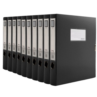 齐心（COMIX）HC-75-10 加厚型PP档案盒/资料盒 特惠装A4 75mm 10个装 黑色