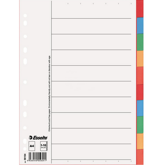 易达(Esselte)纸质分类页 #56104(100201) A4，10页