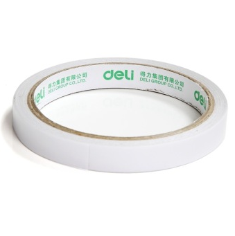 得力（deli）30401 棉纸双面胶带12mm*10y（9.1米） 24卷/袋装