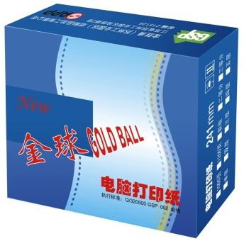 APP金球（Gold Ball） 241-1-1/2 电脑打印纸 单联两等份80列（不撕边 颜色：全白）