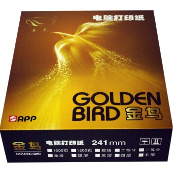 金鸟（GOLDEN BIRD）电脑打印纸241-3 三联无等分不撕边 白红黄（1000页/包） APP出品