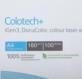 施乐（Xerox） Colotech 160g A4 彩激纸 100张/包,单包销售