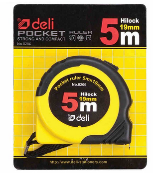 得力(Deli)8206-5m钢卷尺 抗摔型