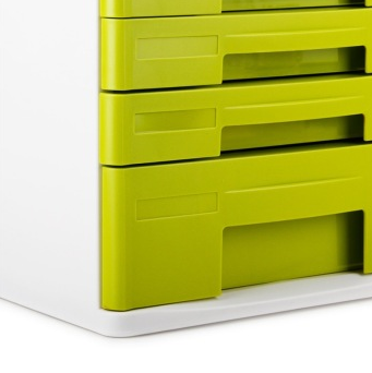 得力（deli） 9761 时尚彩色办公四层文件柜/资料收纳柜 绿色