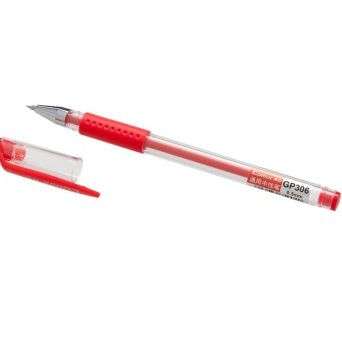 齐心（COMIX）GP306 通用中性笔0.5mm 欧洲标准 全球通用 12支装 红色