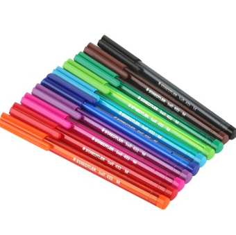 施德楼（STAEDTLER）插帽式10色三角形原珠笔-432（10支装）