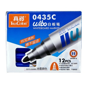 真彩（TrueColor） 0435C 白板笔 蓝色 圆笔头 12支装