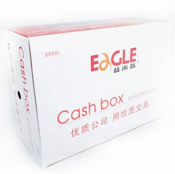 益而高（Eagle）8868L 大型金属手提金库（双密码+锁）（黑色）