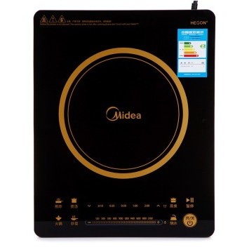 美的（Midea） RH2114 高性能匀火男神超薄双滑控触屏电磁炉（赠好品质炒锅+欧式汤锅）