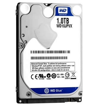 西部数据(WD)蓝盘 1TB 5400转8M SATA6Gb/s 笔记本硬盘(WD10JPVX)