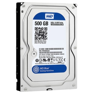 西部数据(WD)蓝盘 500G SATA6Gb/s 7200转16M 台式机硬盘(WD5000AAKX)