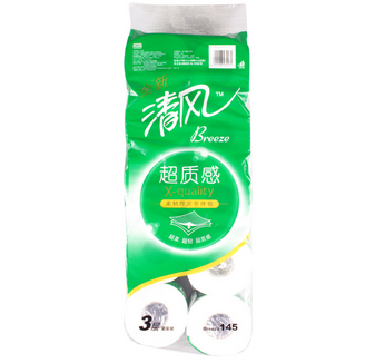 清风超质感系列卷筒纸 B22ATSX（三层,10卷/提,145g）