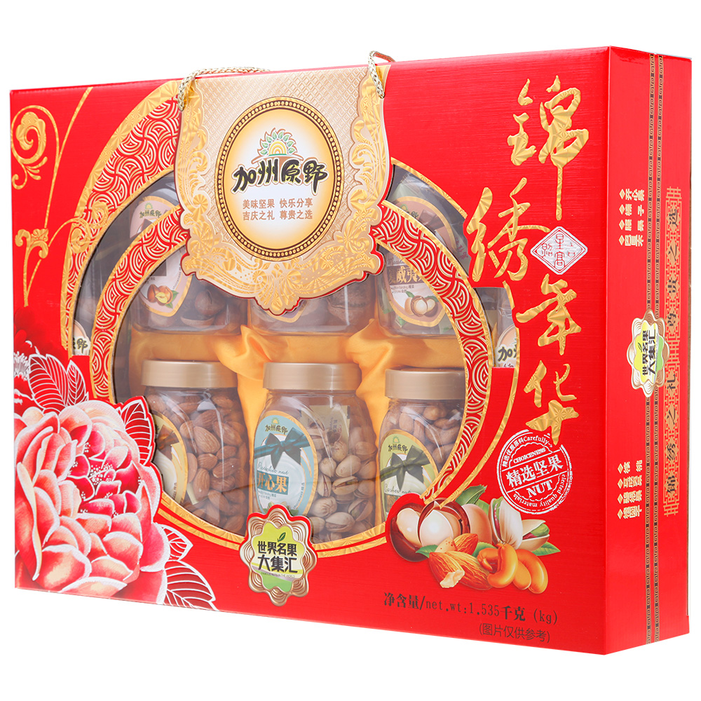 [加州原野干果]锦锈年华(升级版)干果礼盒1535g